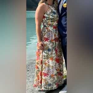 Lulus Lilja Cream Floral Print Maxi Dress